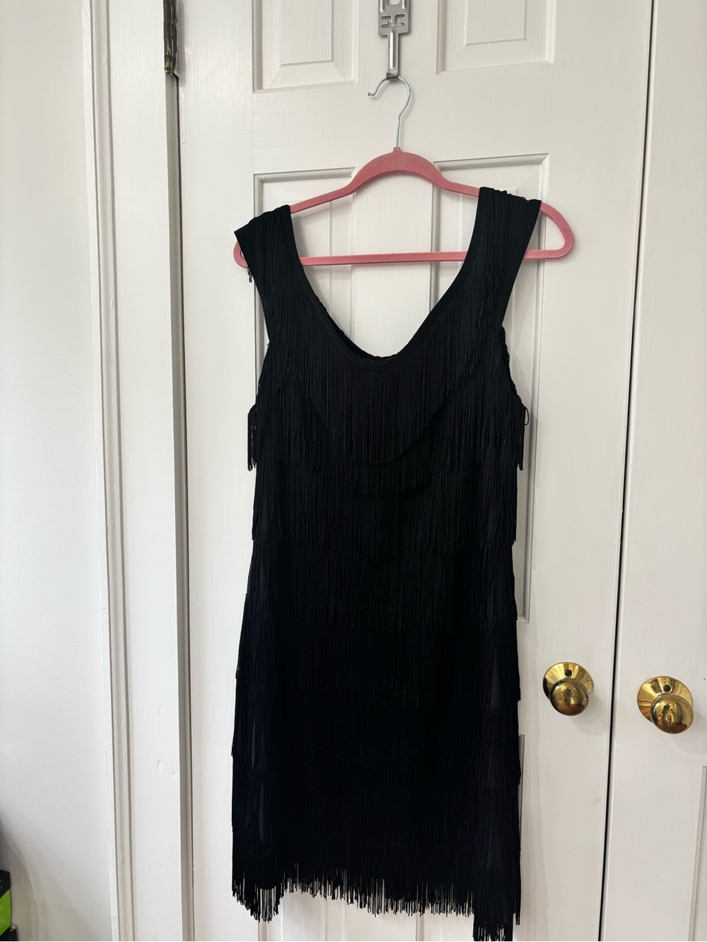White House Black Market Black Fringe Cocktail Dress